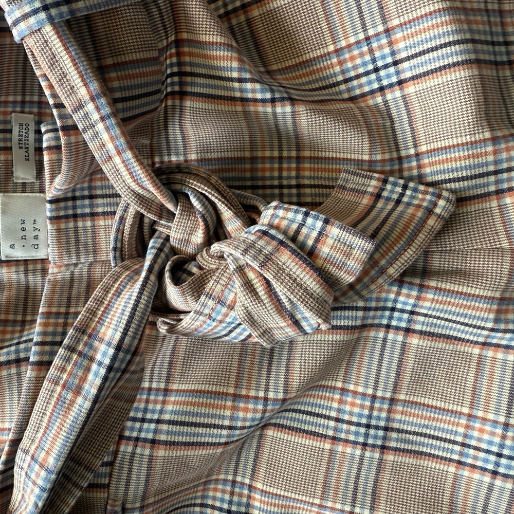 a new day Plaid Wide Leg Pants - Blue and Brown